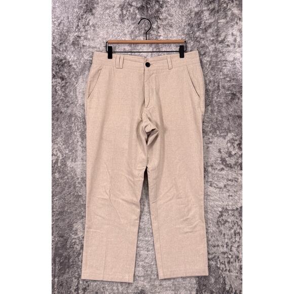 I Love Ugly Pants Large Mens Kobe Slim Straight Fit Cropped Leg Linen Blend - Picture 1 of 8